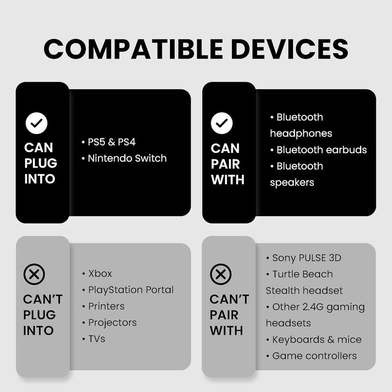 Avantree DG80-جيمينج - محول USB بلوتوث 5.3 لجهاز PS5 وأجهزة الألعاب، مع aptX-أدابتيف وزمن تأخير منخفض، ناقل صوت لاسلكي لسماعات بلوتوث وسماعات أذن. - Image 2